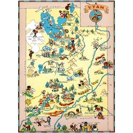Utah - 1935 - Pictorial Map Poster