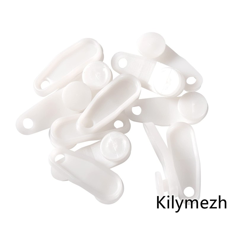 White Traverse Rod Slides Curtain Track Glider Hooks for Curtains(50