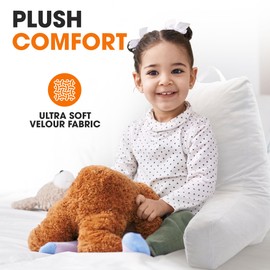 Cheer Collection Reading Pillow with Arms, TV Watching Pillow, Foam-Filled Reading Pillow, Backrest Pillow with Handle for Bed & Couch, Bed Rest Pillow for Reading, Gaming, and TV Watching, White