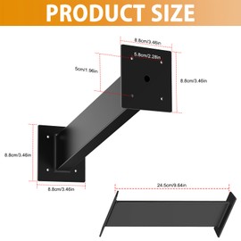 Keypad Mounting Post Bracket, Universal Gooseneck Keypad Pedestal for Keyboard on Automatic Gate Opener Systems or Garage Door, Black