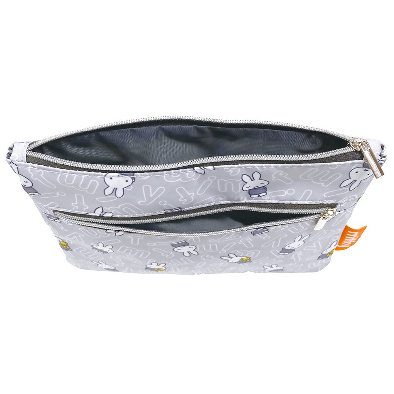 I Planning Miffy 2-Tier Pouch, Gray, W 7.5 x H