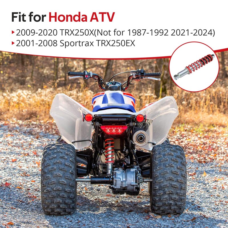 JAVIK Red Rear Shock Absorber for Honda 2001-2020 TRX250X Sportrax