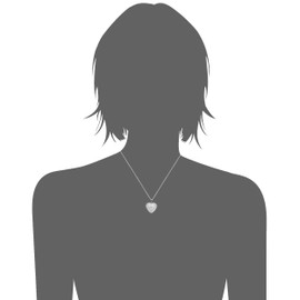 Kooljewelry Rhodium Plated Brass Heart Locket with Sterling Silver Curb Chain Necklace (18 inch)