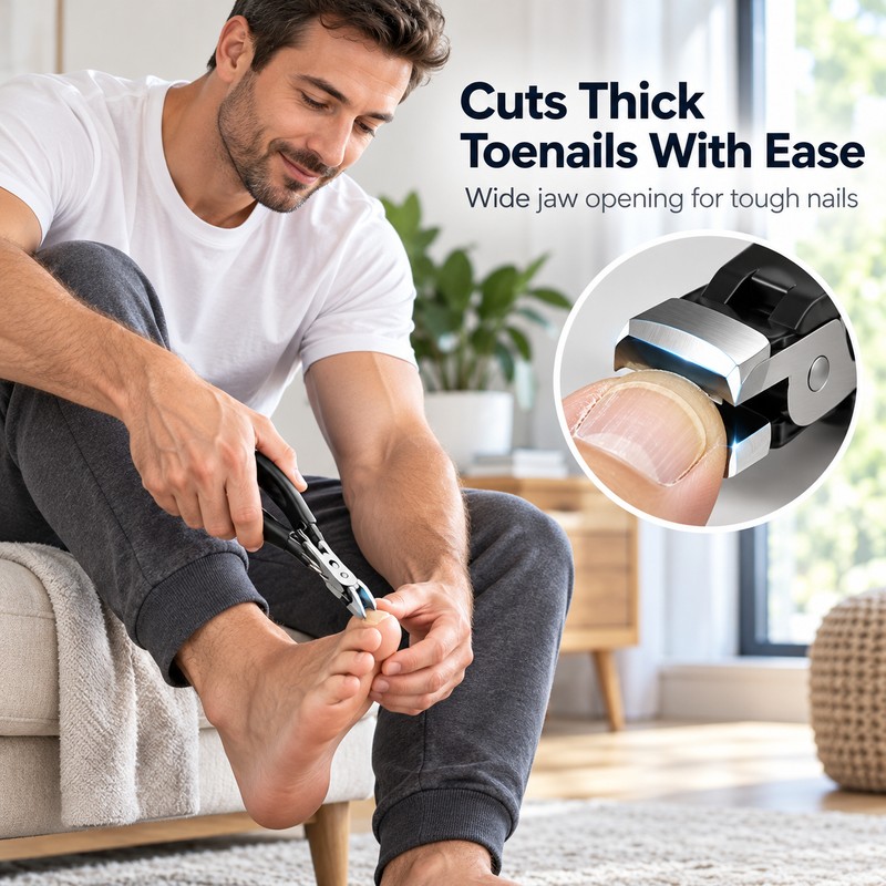 5-Piece Stainless Steel Toenail Clipper Set – Wide Jaw &