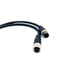 bayzconn M12 4Pin Male to Female Connector Cable, Female to Male Circular Connector Molding Cable A Code Straight Industrial Wire IP67 Waterproof Shielded PVC Wire 1Meter AWG22（3.28ft）