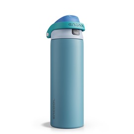 Encool SwiftSip Insulated Stainless Steel Water Bottle with Straw - Leak Proof Sports Water Bottle for School, Travel, Keeps Cold All Day, One-Touch Flip Lid, BPA-Free, 24 oz, Teal Blue