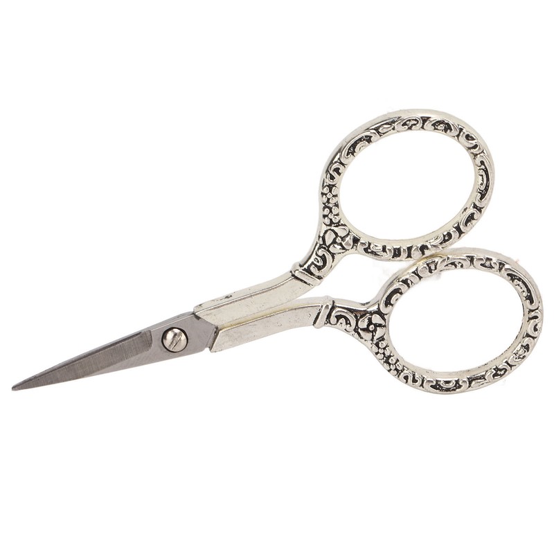 Sewing Scissors Vintage Chain Silver Bauhinia Stainless Steel Pointed Small