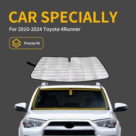 RERPRO Front Window Covers Windshield Sun Shade Compatible with 2010-2024 Toyota 4Runner 5th Gen Accessories Foldable Windshield Sunshade Window Screen UV Privacy Protection, 1 Pack Aluminum Foil