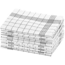 Rosenstein & Söhne Kitchen Towels: Cotton Tea Towels, Set of 12, each 50 x 70 cm, Grey Check (Tea Towel, Towels, Dishes)