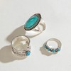 Turquoise Rings for Women Silver Stackable Knuckle Thumb Rings Western