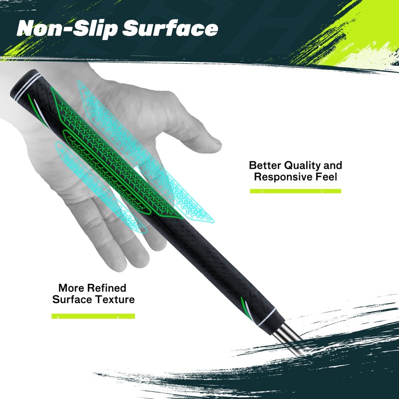SAPLIZE High-performance Rubber Golf Grips 13 Pack, High Shock Absorption,