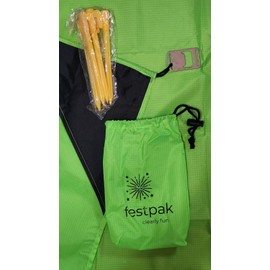 Festpak 1 Picnic Blanket Beach Mat Outdoor-Neon Green-4 Stakes w/Bag-Bottle Opener 62x42