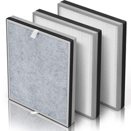 [3 Packs] HE400 Filter Replacement Compatible with Shark Air Purifier 4 with Advanced Odor Lock, Model HE400 HE401 HE402 HE405, 3-in-1 Filtration H13 True HEPA, Carbon and Pre-Filter, Remove Odor