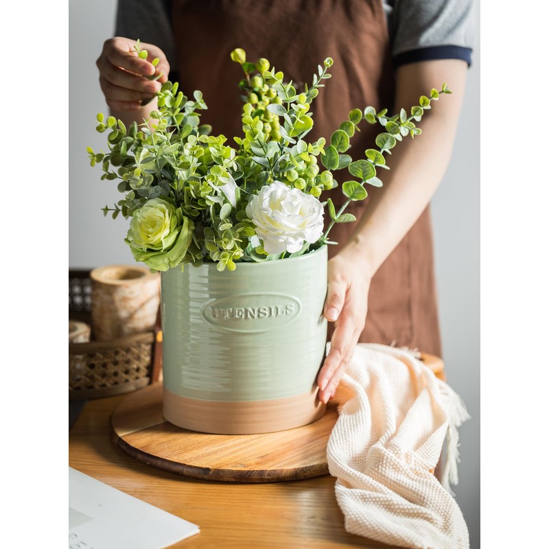 YHOSSEUN Kitchen Utensil Holder, Ceramic Utensil Holder for Kitchen Counter