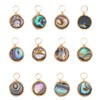 Hobbspring 12Pcs Abalone Shell Charms 8mm Paua Shell Pendant Sea