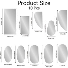 10 Pcs Stainless Steel Pottery Tools Set,Ceramics Clay Sculpting Rounded Edge Molding Scraper Cutter,Flat Metal Clay Sculpting Tools Set,for Sculpting Texturing Artists Modeling Potter