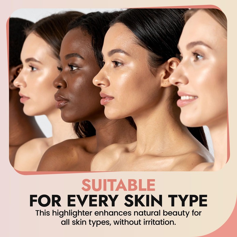 Organic Highlighter Makeup Powder, Diamond Dust - Talc-Free, Lightweight &