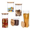 TALK-POINT Glass Storage Jars with Bamboo Lid, Storage Jars, Glass
