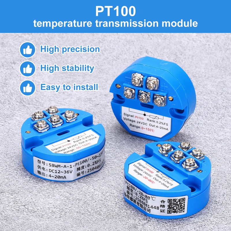 sourcing map 0-100C RTD PT100 Temperature Sensor Transmitter Module 4-20MA