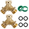 Triumpeek 2-Pack Brass Garden Hose Splitter, 3/4 Inch 2-Way Y