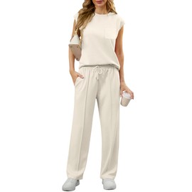 GRECERELLE Lounge Sets For Women Loungewear Set Sweatsuits Women 2 Piece Outfit Jogging Suits For Women Apricot-S