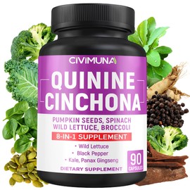 CIVIMUNA Quinine Cinchona Bark Capsules with Quinine Cinchona Bark, Pumpkin Seeds, Spinach and More - 90 Capsules for 3 Months Supply