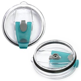 Seimneire 2 Pcs Tumbler Flip Lid Plastic Cups Lids, 20oz Water Bottle Lid Replacement Mug Lid Cover, Spill Proof Lid Tumbler Cover for Travel Cup Mug Bottle (Blue, Flip)