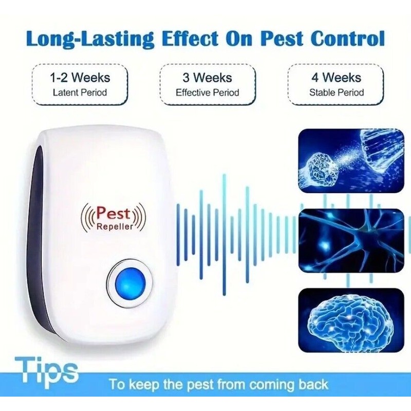 Pest Reject 2pcs Ultrasonic Pest Reject Home Control Electronic Repellent