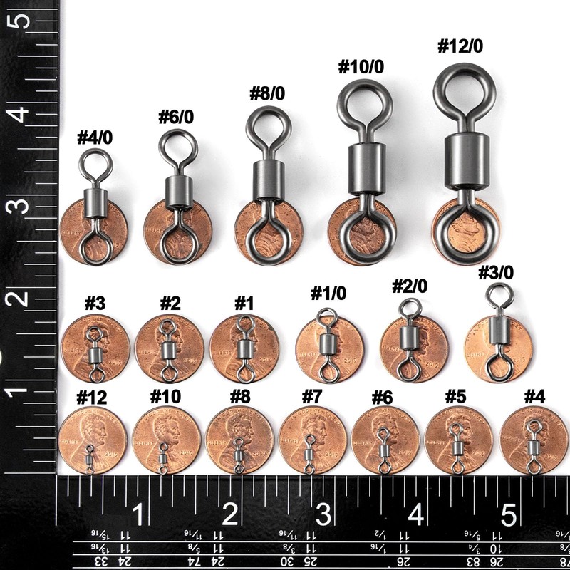 Alwonder 40 Count Rolling Barrel Fishing Swivel Stainless Steel Saltwater