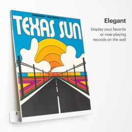 MÖNKE Vinyl Record Shelf - A Display Shelf Made of Sleek Metal - A Wall Mount Display for Your Favorite or Now-Playing Records -This Vinyl Record Holder Fits All Records (White)