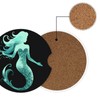 Neukim 2pcs Car Cup Holder Coaster Car Coaster Green Mermaid
