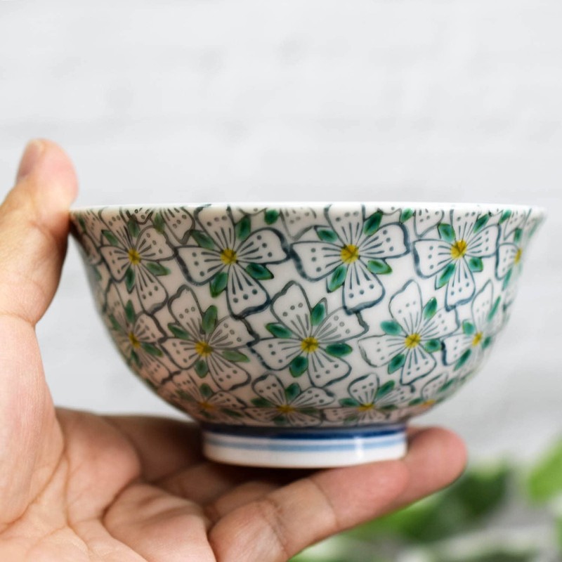 Couples Rice Bowl, Teacup, Pair of Tableware Set, Kutani Ware,