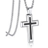 Bandmax Men's Necklace, Crucifix Cross, Surgical Stainless Steel, Hypoallergenic, Pendant,