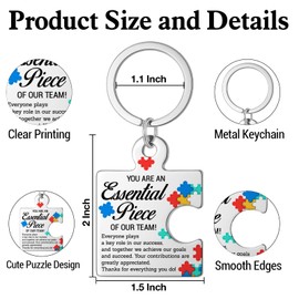 DRMNPKT Appreciation Gifts for Coworkers Employees Colleagues, Thank You Puzzle Keychain Christmas Team Appreciation Building Recognition Gift for Staff, You Are an Essential Piece Metal Keychains