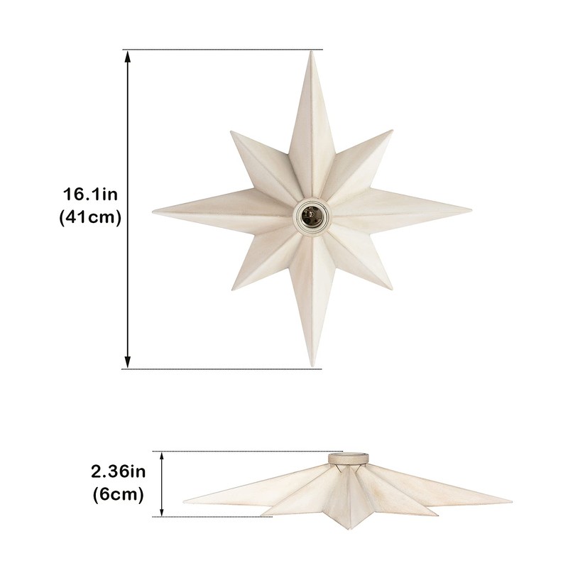 Airposta 16 inch Flush Mount Ceiling Light, Modern Farmhouse White