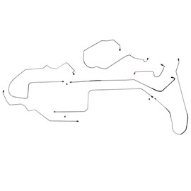 Inline Tube Compatible with 2000-02 Saturn SL Series (Third Gen) 102.4" WB Without ABS Complete Brake Line Kit 7pc, OE Steel