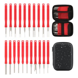 Bibabala Terminal Pin Removal Tool Kit, Electrical Connector Depinning Tool for Car Household Devices(Red)