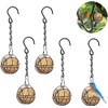 HXStar Pack of 5 Fat Ball Holder, Bird Feeder, Metal Feeder with S-shaped Hooks, Small Hanging Feeder, Feeder for Wild Birds, Garden, Outdoor, Feeding Station and Holder