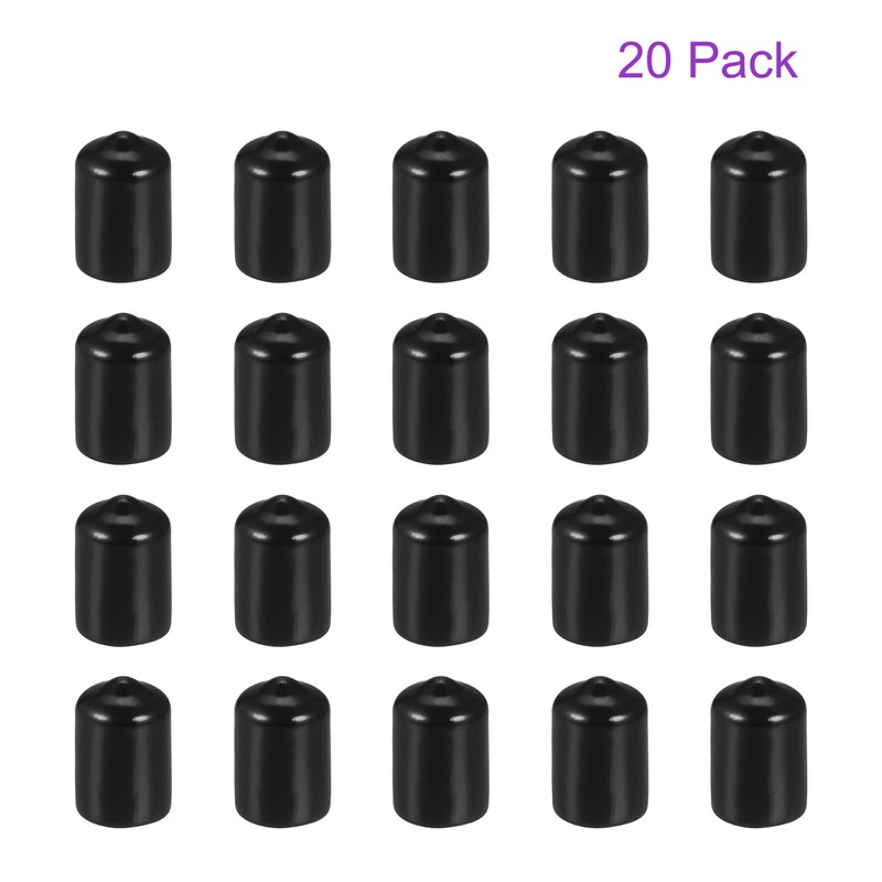 DMiotech 20 Pack 1/2"(12mm) ID Black Screw Thread Protectors Rubber