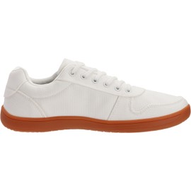 WHITIN Wide Toe Box Barefoot Shoes for Women Fashion Canvas Minimalist Zero Drop Sole Sneakers Size 7 Athletic White Gum 38