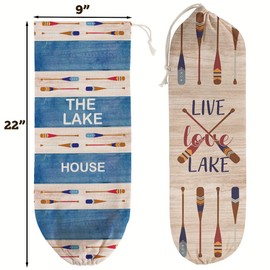 Lake House Decor Plastic Grocery Store Bag Holder Dispenser Set of 2, Kitchen Grocery Bag Storage and Organization, Kitchen Decor, Lake House Decor for the Home