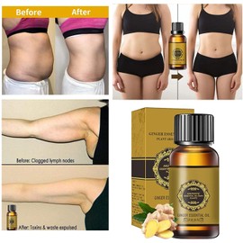 10 Pack Belly Drainage Ginger Oil, Ginger Oil Lymphatic Drainage Massage Oil, Natural Lymphatic Drainage Ginger Oil,Ginger Massage Oil,Plant Aroma Oil, Natural Ginger Essential Oil