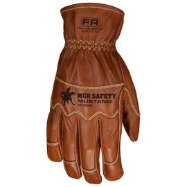 MCR Safety MU3624KM Mustang Utility Driver Glove, Premium Grain Goat Double Palm, DuPont™ Kevlar® 360 liner, Wing Thumb, Sewn with Kevlar®, Hand Protection, Utility, Construction, Brown, Medium