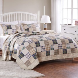 Greenland Home 3-Piece Oxford Quilt Set, Full/Queen, Multicolor