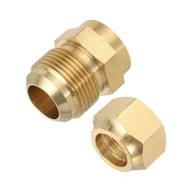 PATIKIL 3/4" Flare Male Thread Brass Flare Tube Fitting, Welding Pipe Adapter Connector with Nut for Plumbing HVAC Air Conditioner