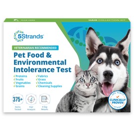 5Strands Pet Food & Environmental Intolerance Test, at Home Sensitivity Test for Dogs & Cats, 412 Items Tested, Pet Health Check, Fast 5 Day Results, For All Ages and Breeds