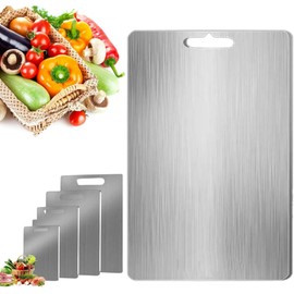 SUS 316 Titanium Cutting Board,100% Pure Titanium Cutting Boards for Kitchen,Latest Thickened Version,Dishwasher Safe, Perfect for a Variety of Cooking Tasks, Cutting Board for Meat Vegetables Fruits