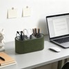 MEIBOOCH Remote Control Holder, Oval Pen Holder for Desk, Olive