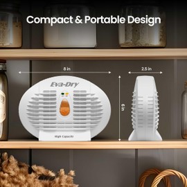 Eva-Dry E-500 Renewable Dehumidifier 2-Pack (6–8 oz Capacity Each), White – Ideal for Closets, Bathrooms, Safes, Boats, and RVs