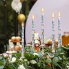 10 Inch Taper Candles Candlesticks Blue Flower Printed,2 Pack Handmade